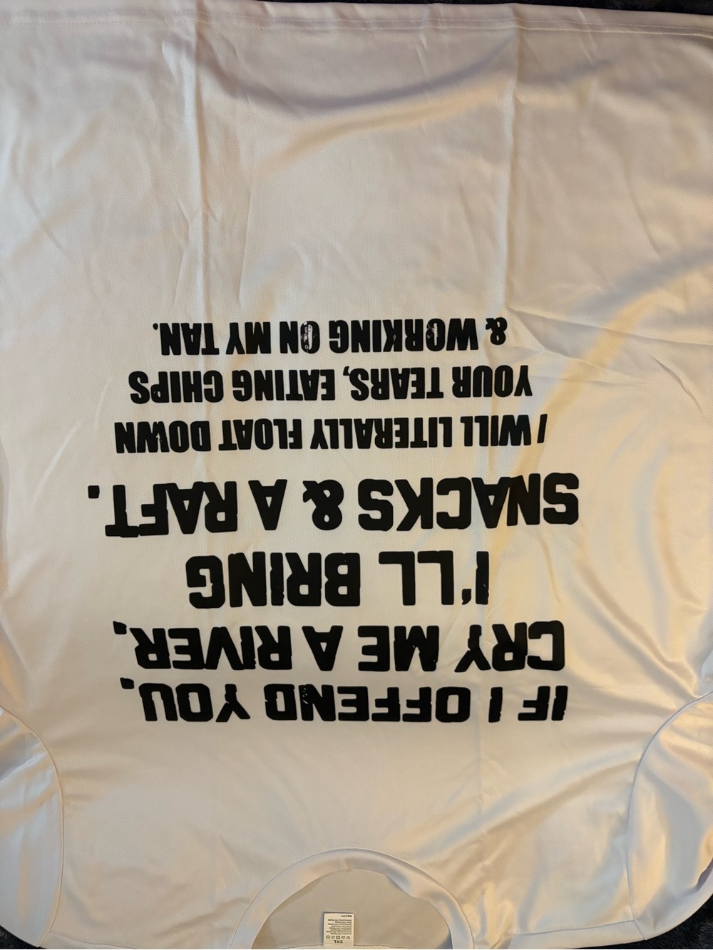 Men's White Short Sleeve Graphic Tee with Black Text